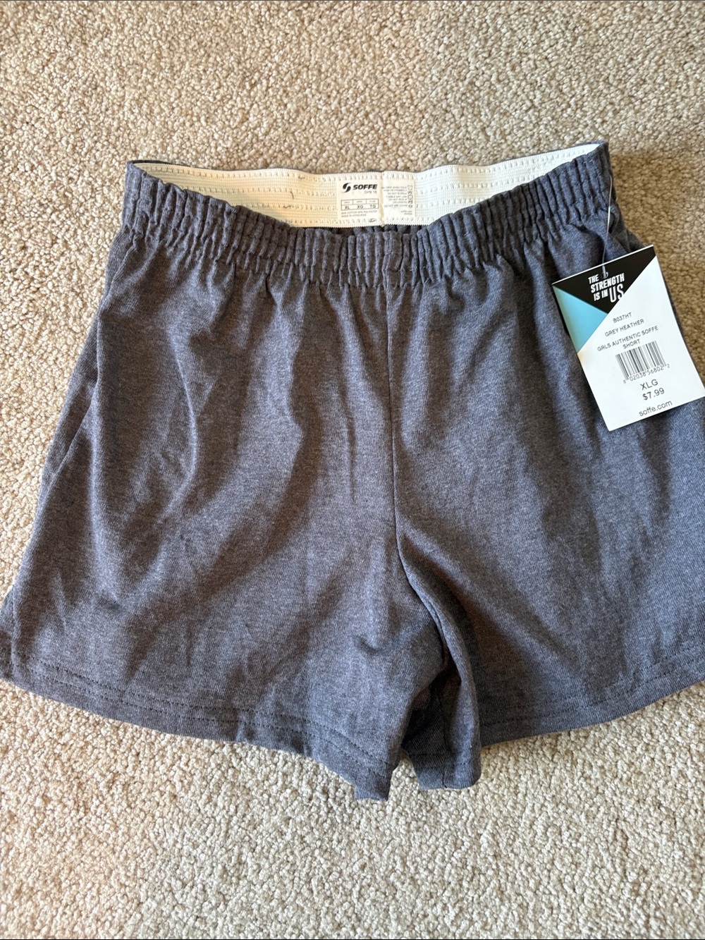 Soffe Dark Gray Girls Athletic Shorts